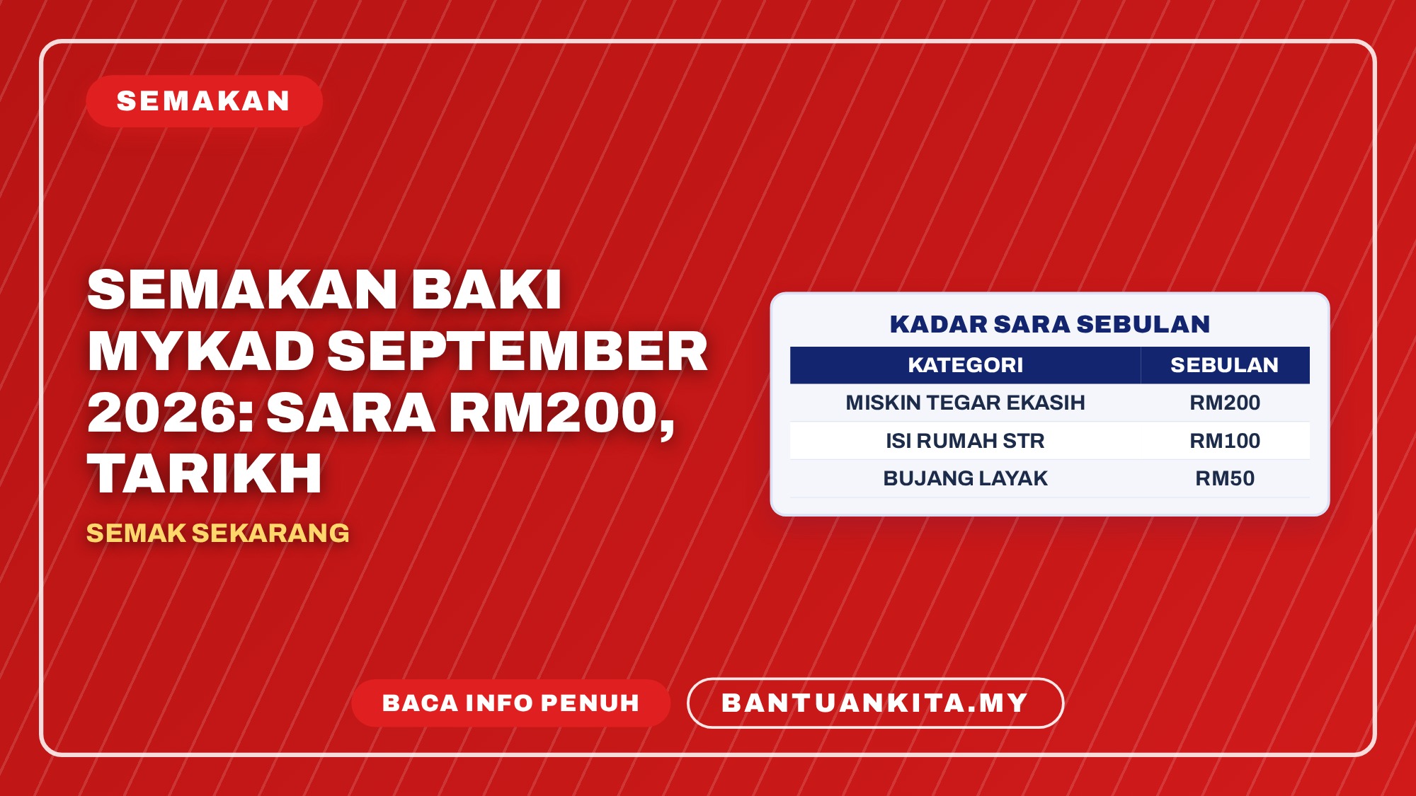 Semakan Baki MyKad 2026: SARA RM200 dan Tarikh Kredit